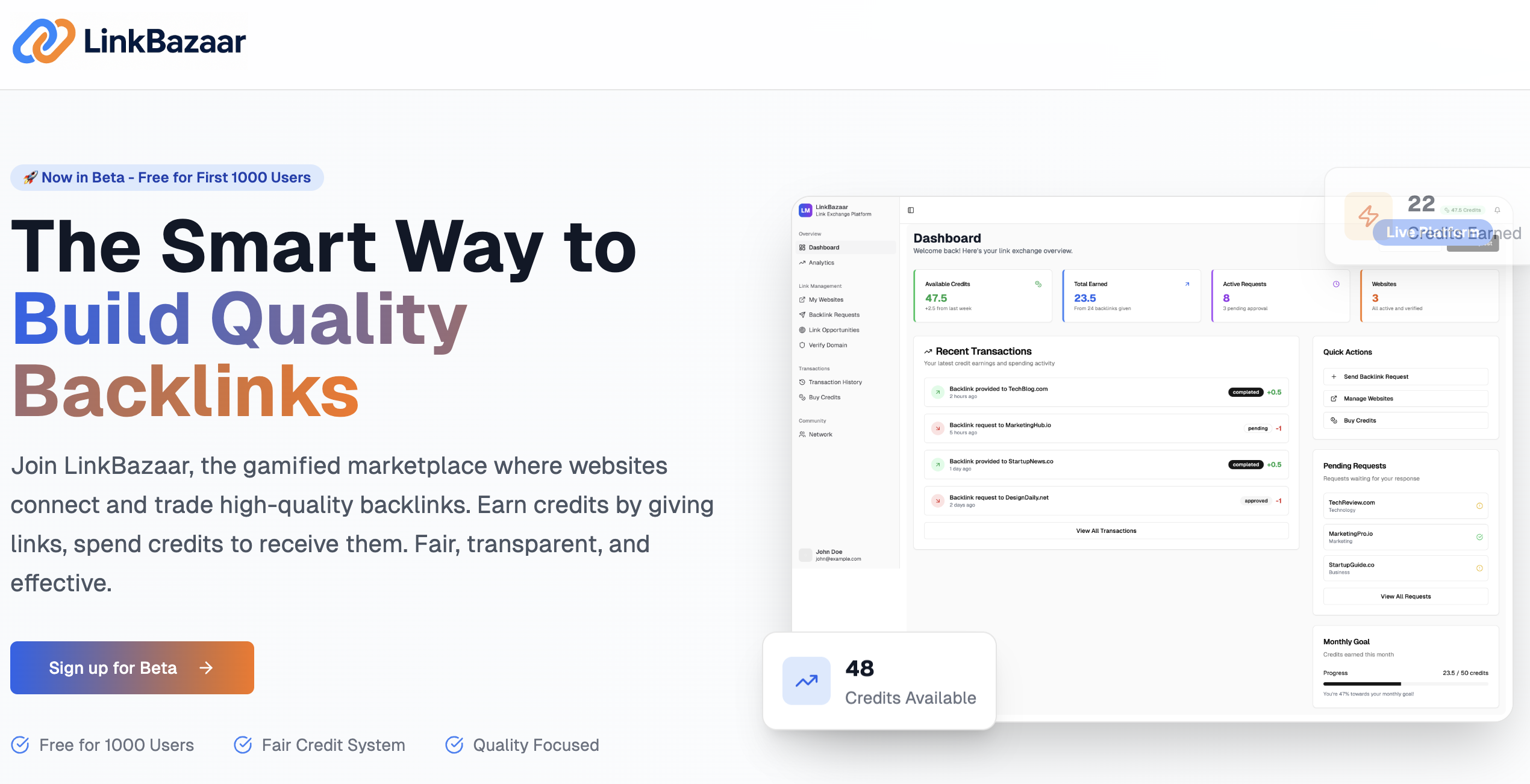 LinkBazaar - The Smart Way to Build Quality Backlinks